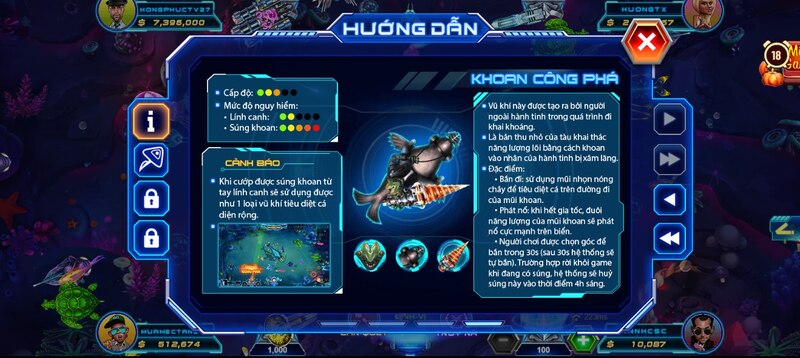Tìm hiểu các loại vũ khí đặc biệt trong game bắn cá vũ trụ Man Club